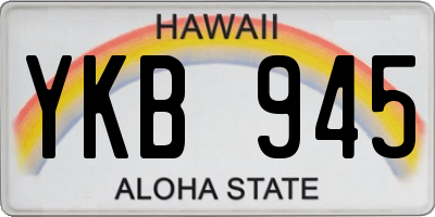 HI license plate YKB945