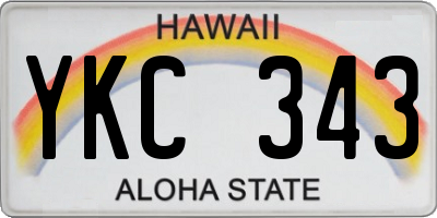 HI license plate YKC343