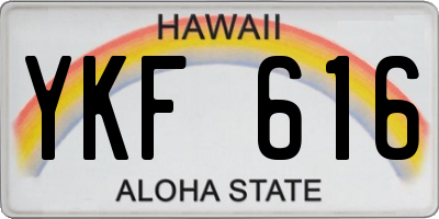 HI license plate YKF616