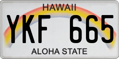 HI license plate YKF665