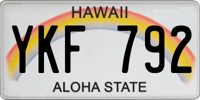 HI license plate YKF792