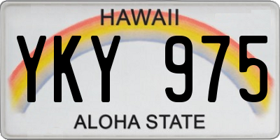 HI license plate YKY975