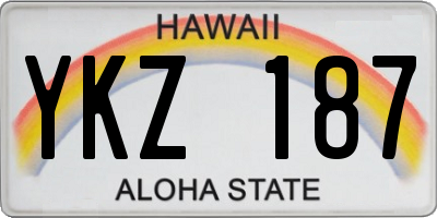 HI license plate YKZ187
