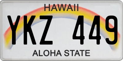 HI license plate YKZ449