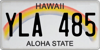 HI license plate YLA485