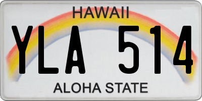 HI license plate YLA514