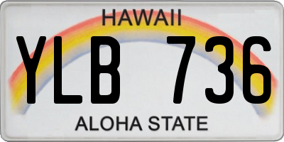 HI license plate YLB736
