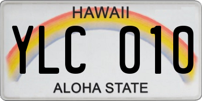 HI license plate YLC010