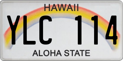 HI license plate YLC114