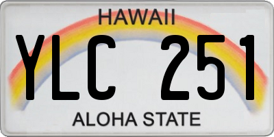 HI license plate YLC251
