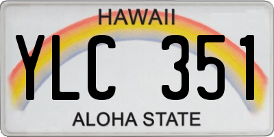 HI license plate YLC351