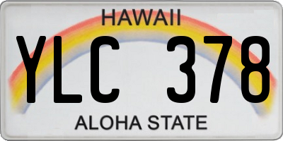 HI license plate YLC378