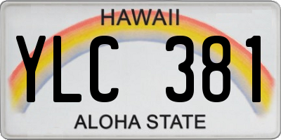 HI license plate YLC381
