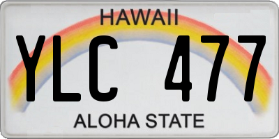 HI license plate YLC477