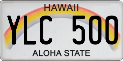 HI license plate YLC500