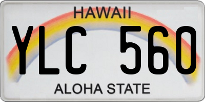 HI license plate YLC560