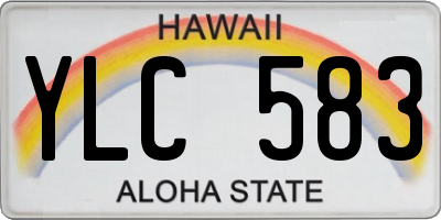 HI license plate YLC583