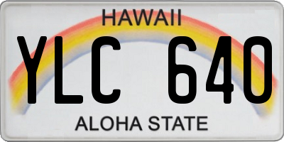 HI license plate YLC640