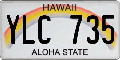 HI license plate YLC735