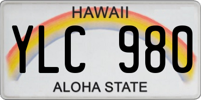 HI license plate YLC980