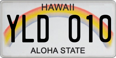 HI license plate YLD010