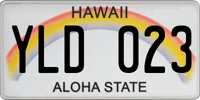 HI license plate YLD023