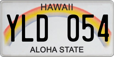 HI license plate YLD054