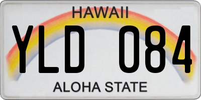 HI license plate YLD084