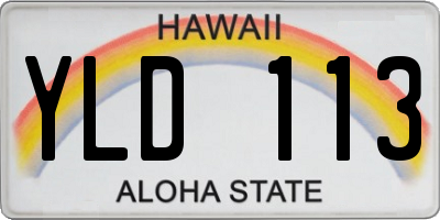 HI license plate YLD113
