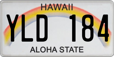 HI license plate YLD184
