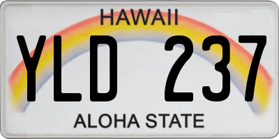 HI license plate YLD237