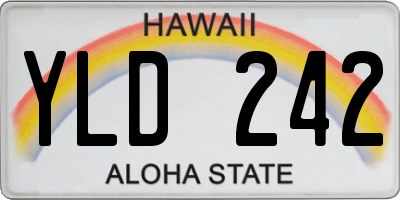 HI license plate YLD242