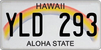 HI license plate YLD293
