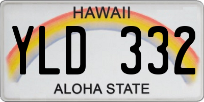 HI license plate YLD332