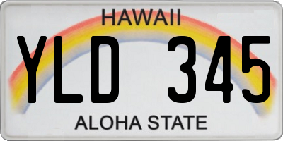HI license plate YLD345