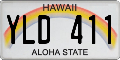 HI license plate YLD411
