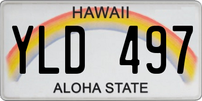 HI license plate YLD497