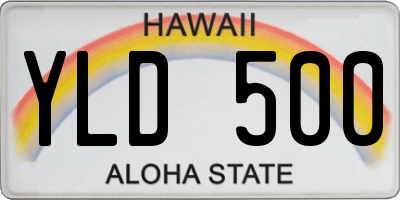 HI license plate YLD500