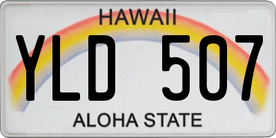 HI license plate YLD507