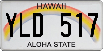 HI license plate YLD517