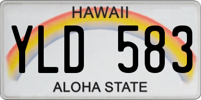 HI license plate YLD583
