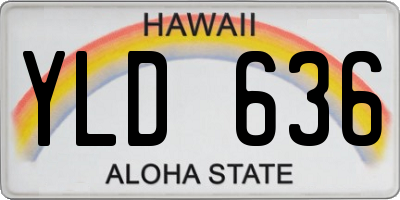 HI license plate YLD636