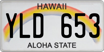 HI license plate YLD653