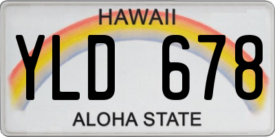 HI license plate YLD678