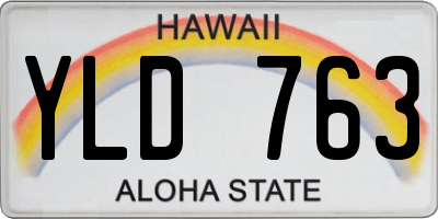 HI license plate YLD763