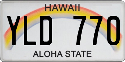 HI license plate YLD770