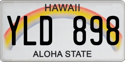 HI license plate YLD898