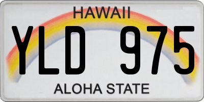 HI license plate YLD975