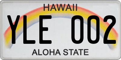 HI license plate YLE002