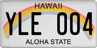 HI license plate YLE004